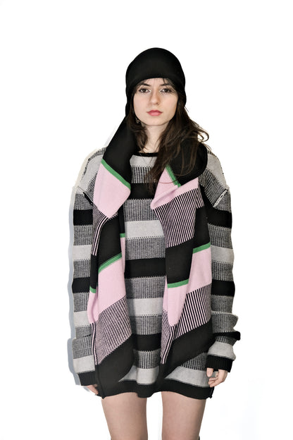 Nominal London Pink Stripe Cashmerino Scarf - Feminine Styling