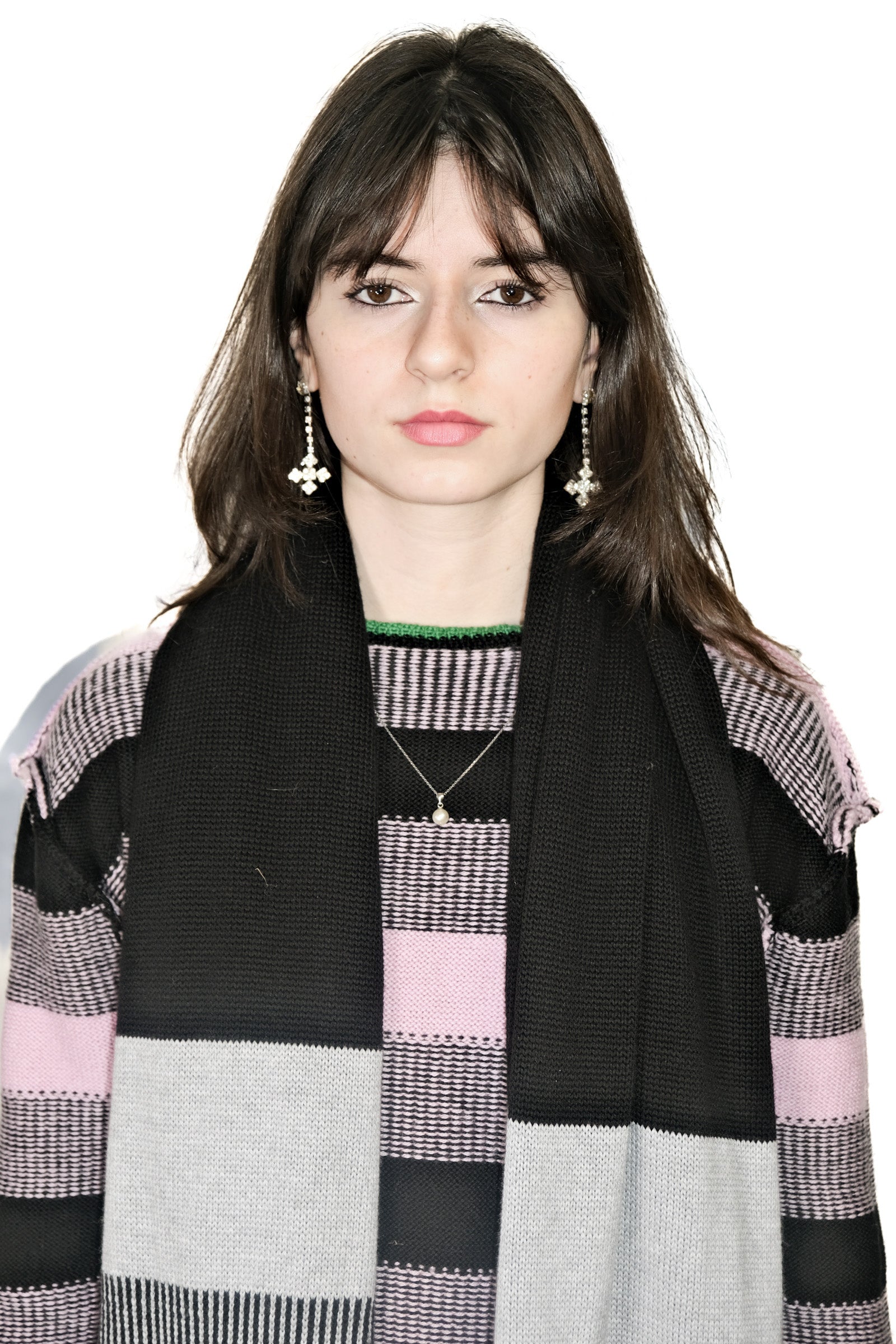 Nominal London Black Stripe Cashmerino Scarf - Feminine Styling