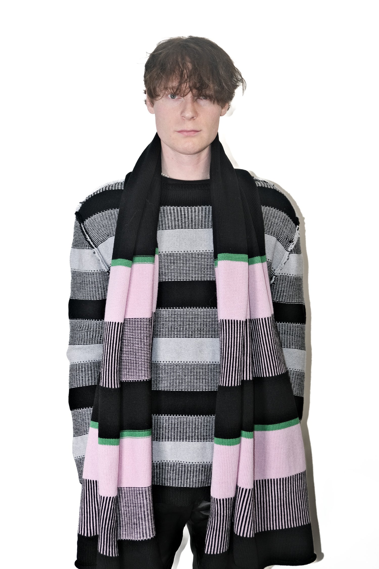 Nominal London Pink Stripe Cashmerino Scarf - Masculine Styling