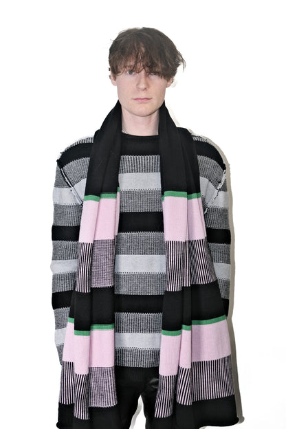 Nominal London Pink Stripe Cashmerino Scarf - Masculine Styling