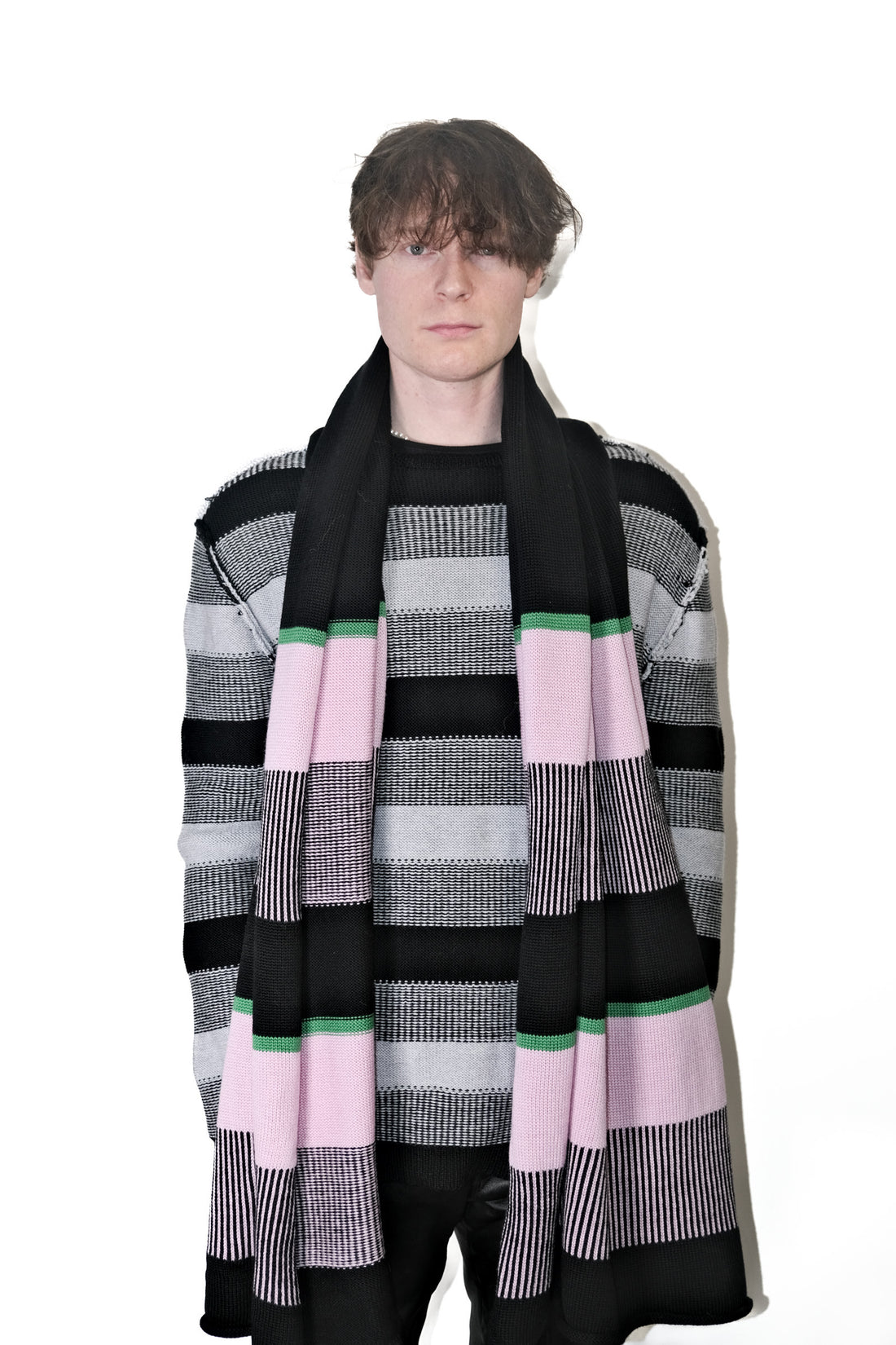 Nominal London Pink Stripe Cashmerino Scarf - Masculine Styling