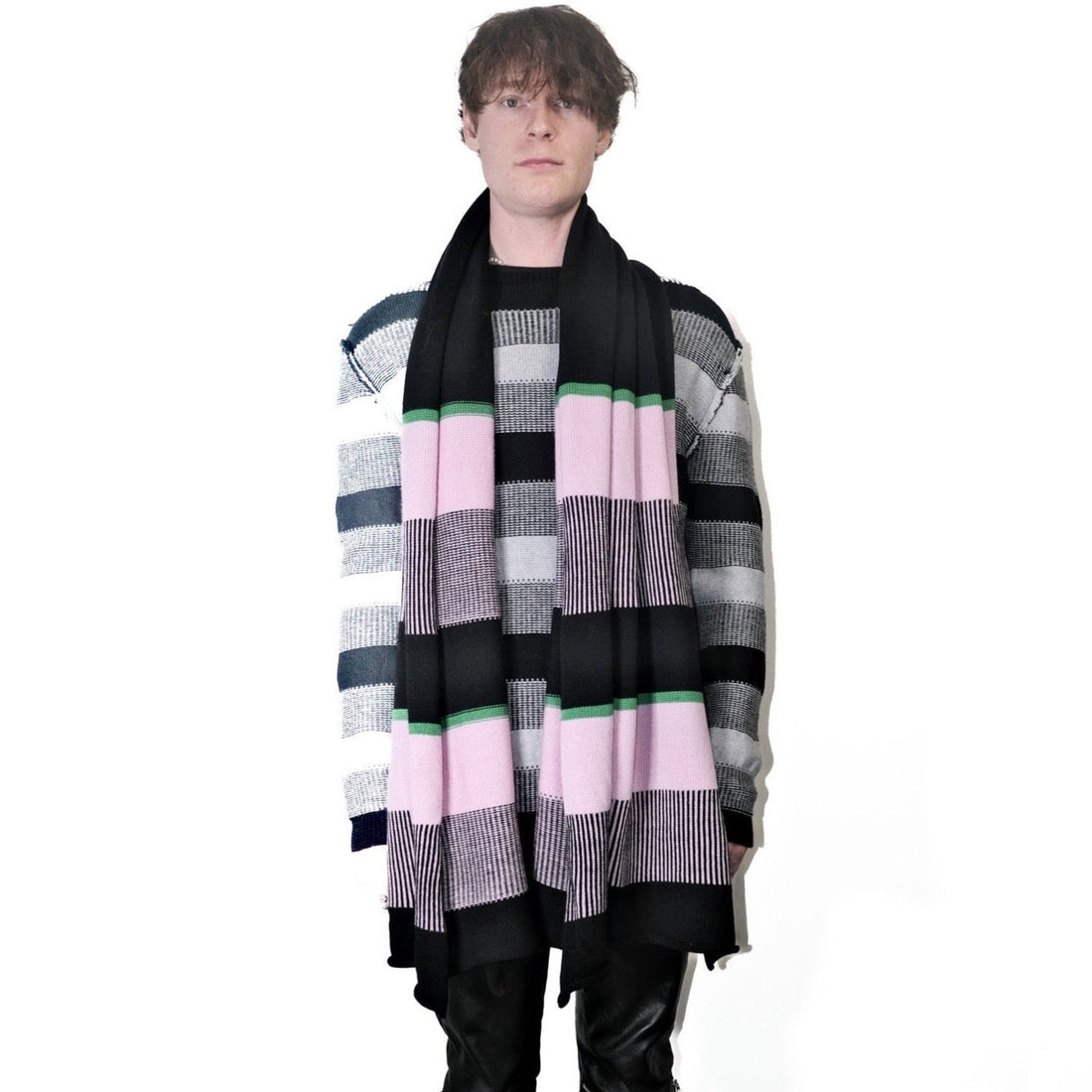 Nominal London Pink Stripe Cashmerino Scarf - Masculine Styling