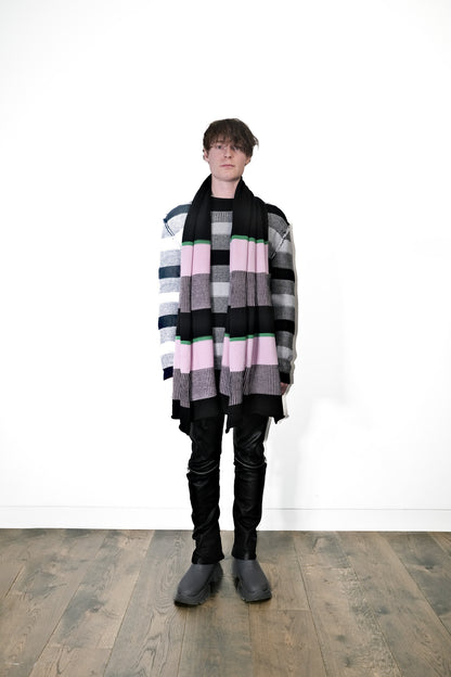 Nominal London Pink Stripe Cashmerino Scarf - Masculine Styling