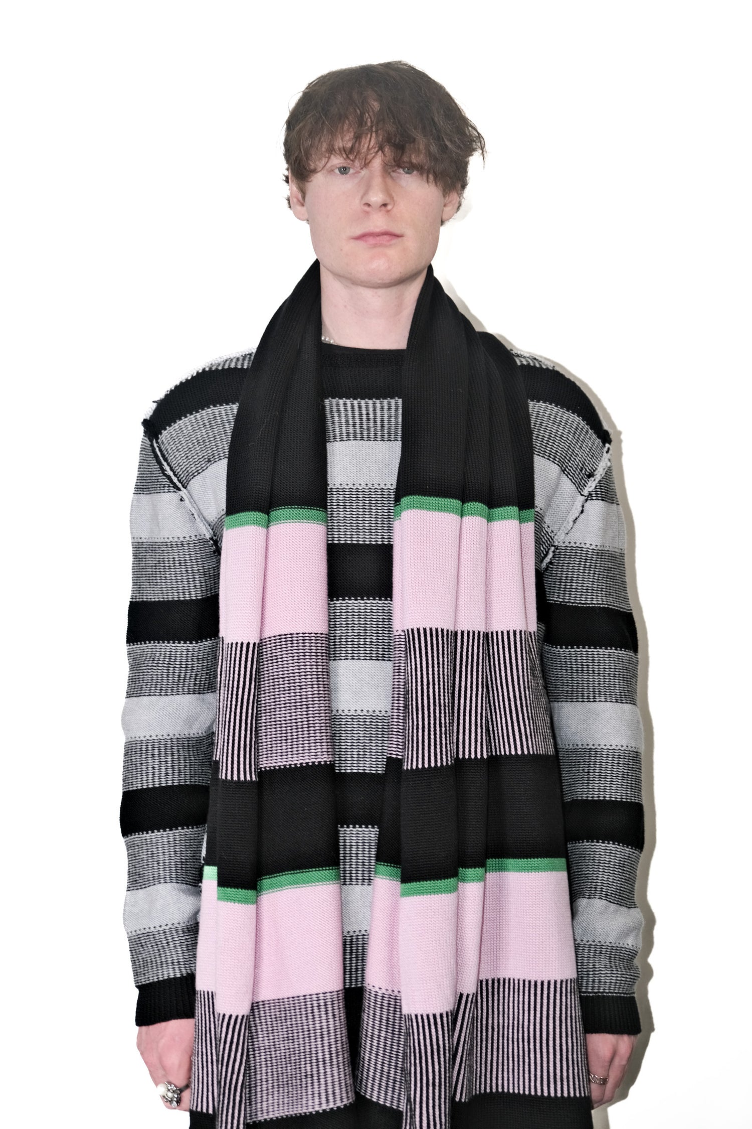 Nominal London Pink Stripe Cashmerino Scarf - Masculine Styling