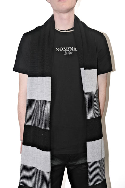 Nominal London Black Stripe Cashmerino Scarf - Masculine Styling