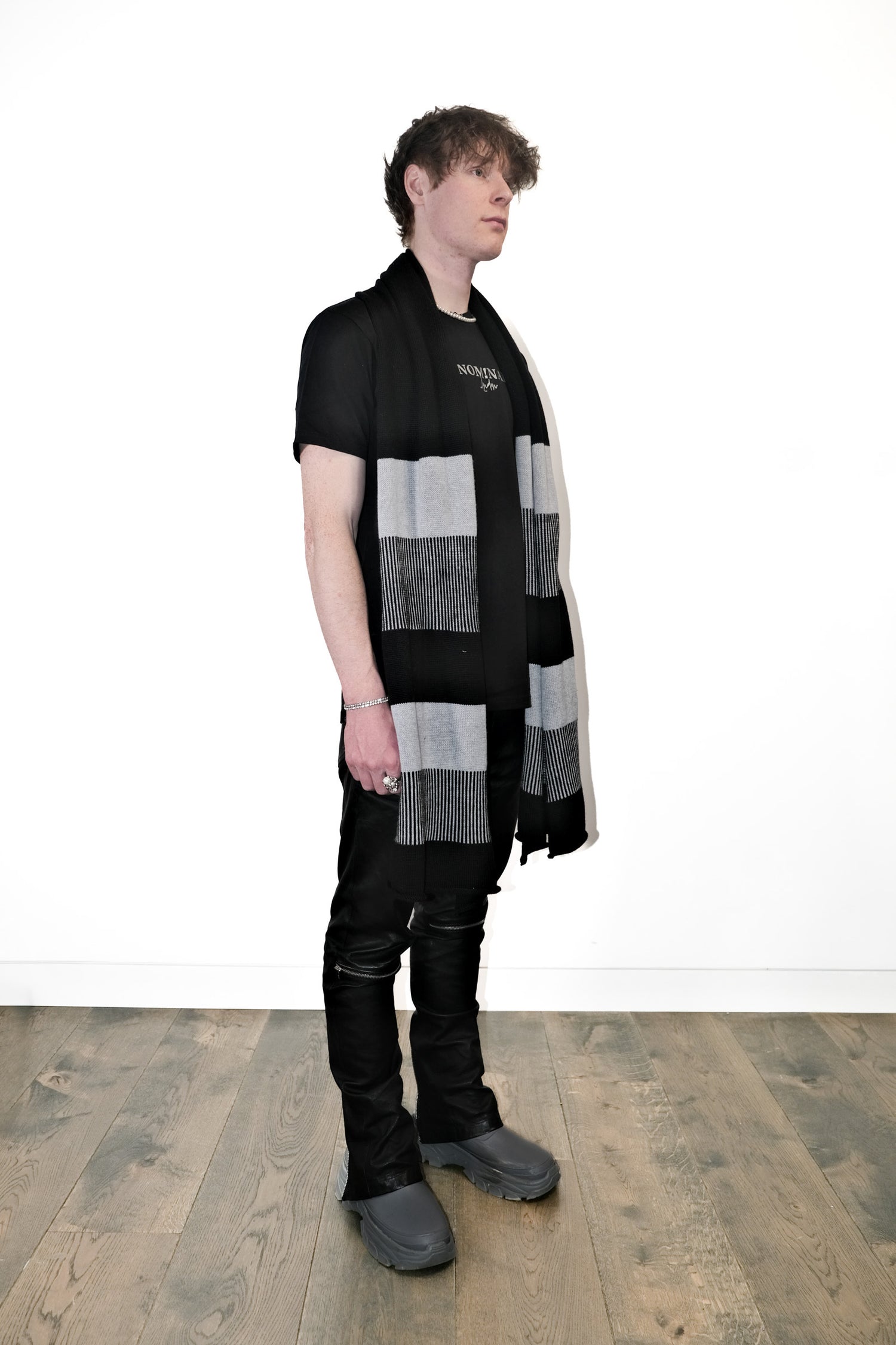 Nominal London Black Stripe Cashmerino Scarf - Masculine Styling