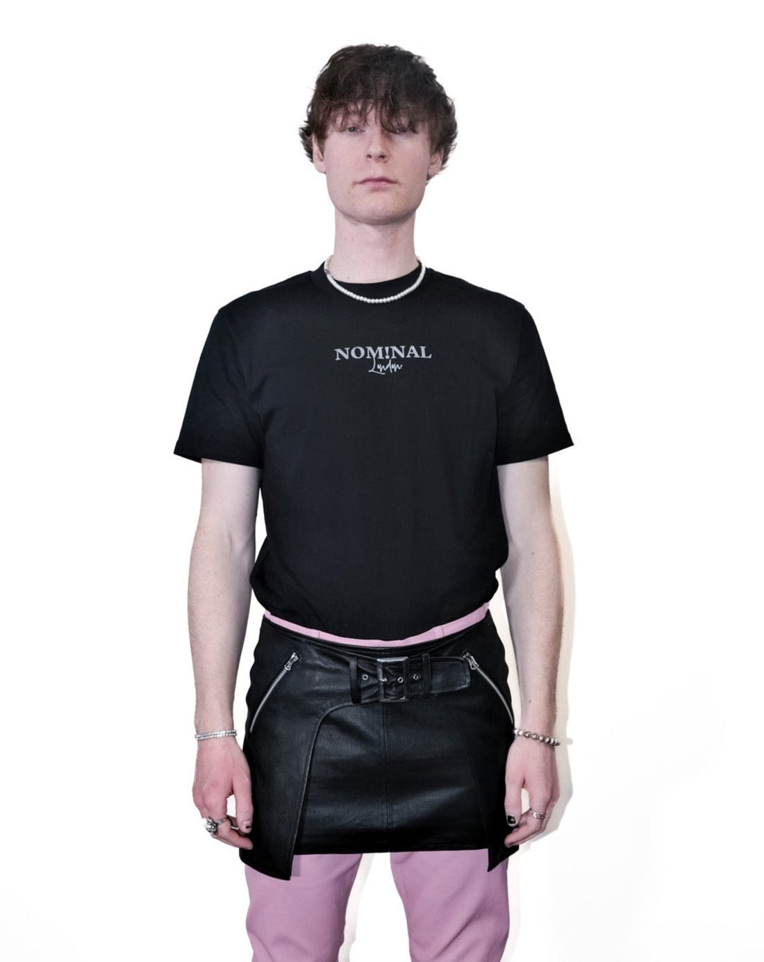 Nominal London Black Nappa Leather Kilt