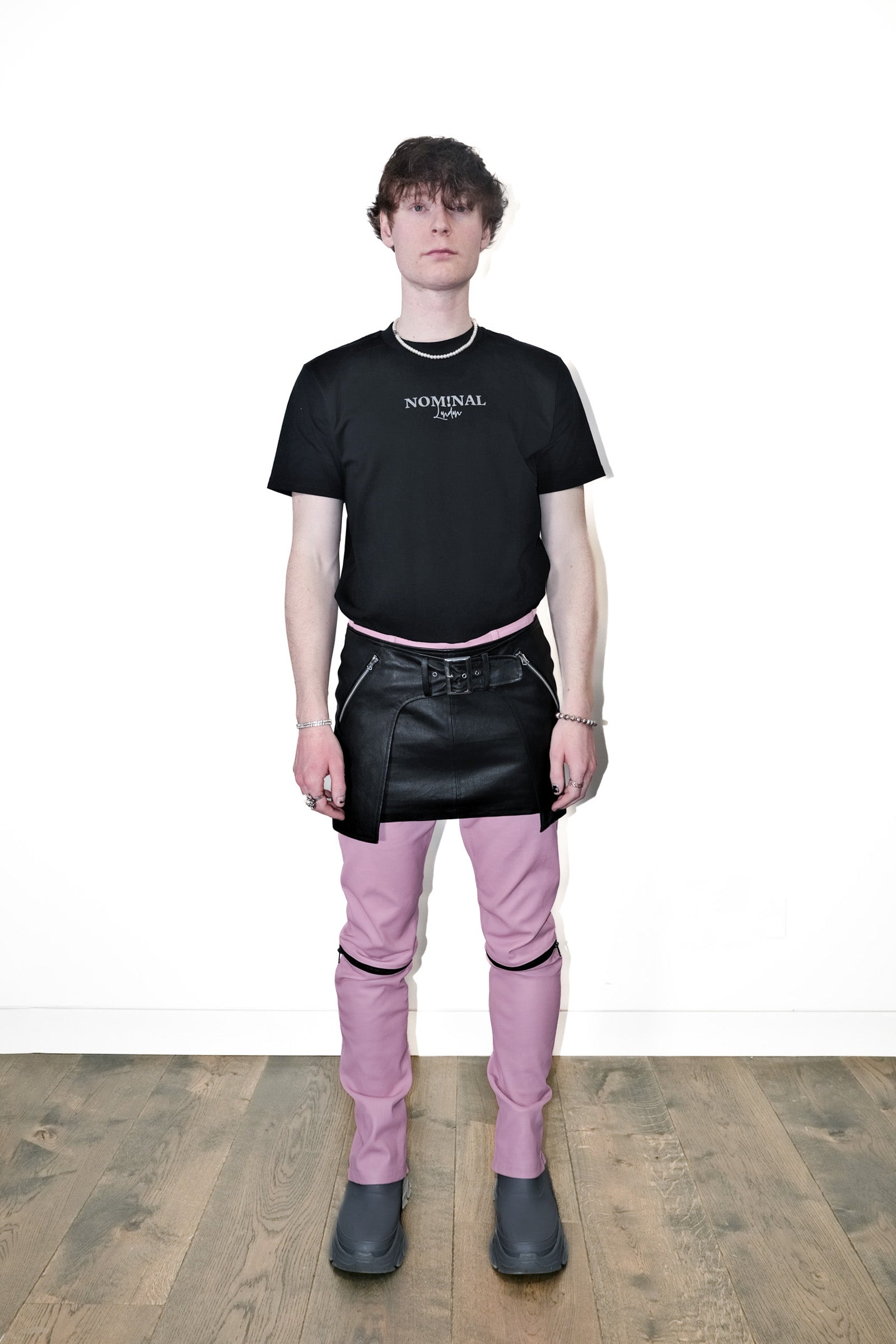 Nominal London Black Nappa Leather Kilt