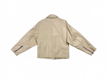 Nominal London Off White Leather Jacket - Feminine Styling