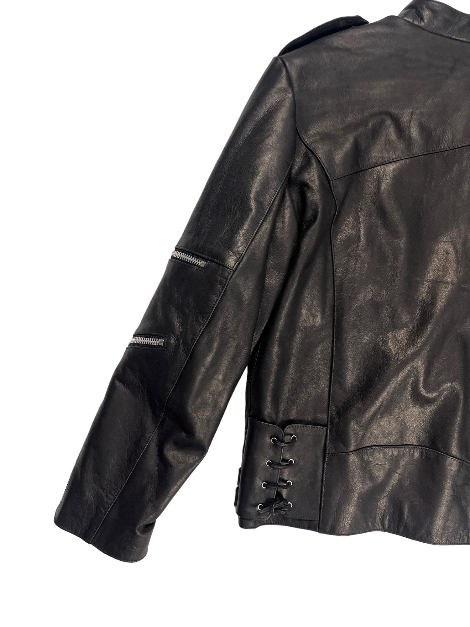 Nominal London Black Leather Biker Jacket - Masculine Style