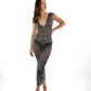 3D Latex Maxi Dress - Silver