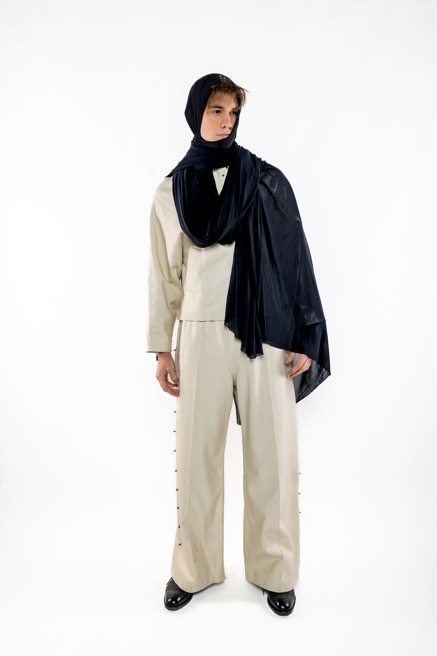 Nominal London Off White Leatherc Trousers Masculine Style