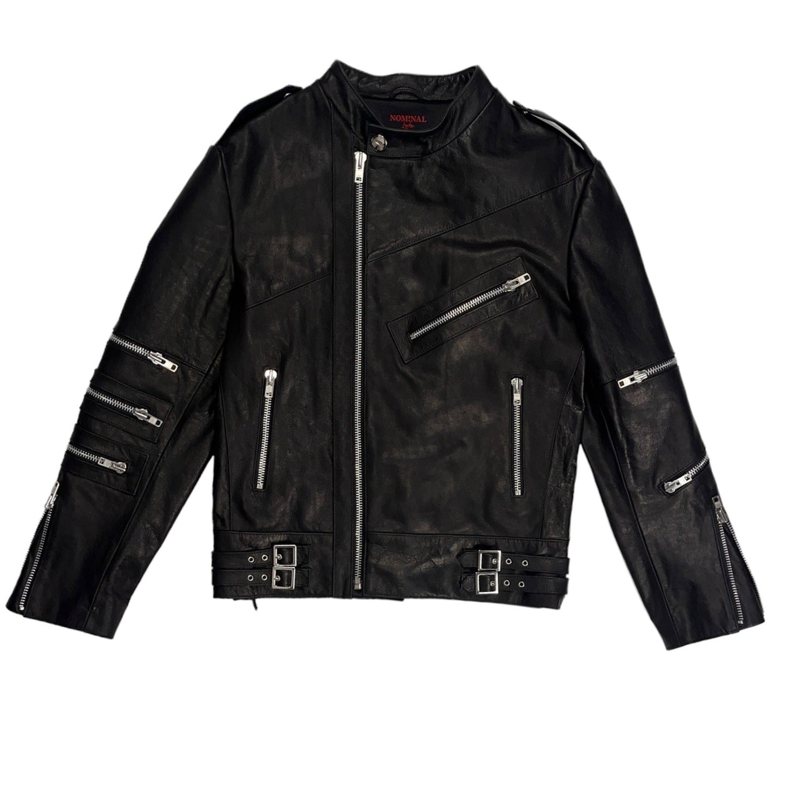 Nominal London Black Leather Biker Jacket - Masculine Style