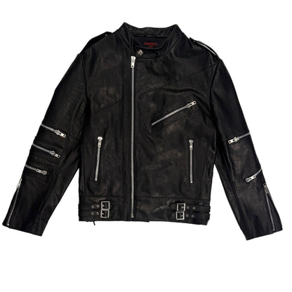 Nominal London Black Leather Biker Jacket - Feminine Style