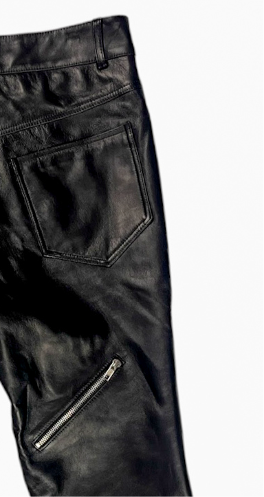 Nominal London Black Leather Biker Trousers - Masculine Style