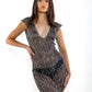 3D Latex Maxi Dress - Silver