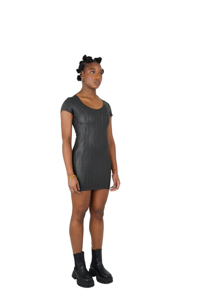 Nominal Latex Wavey Black Party Dress