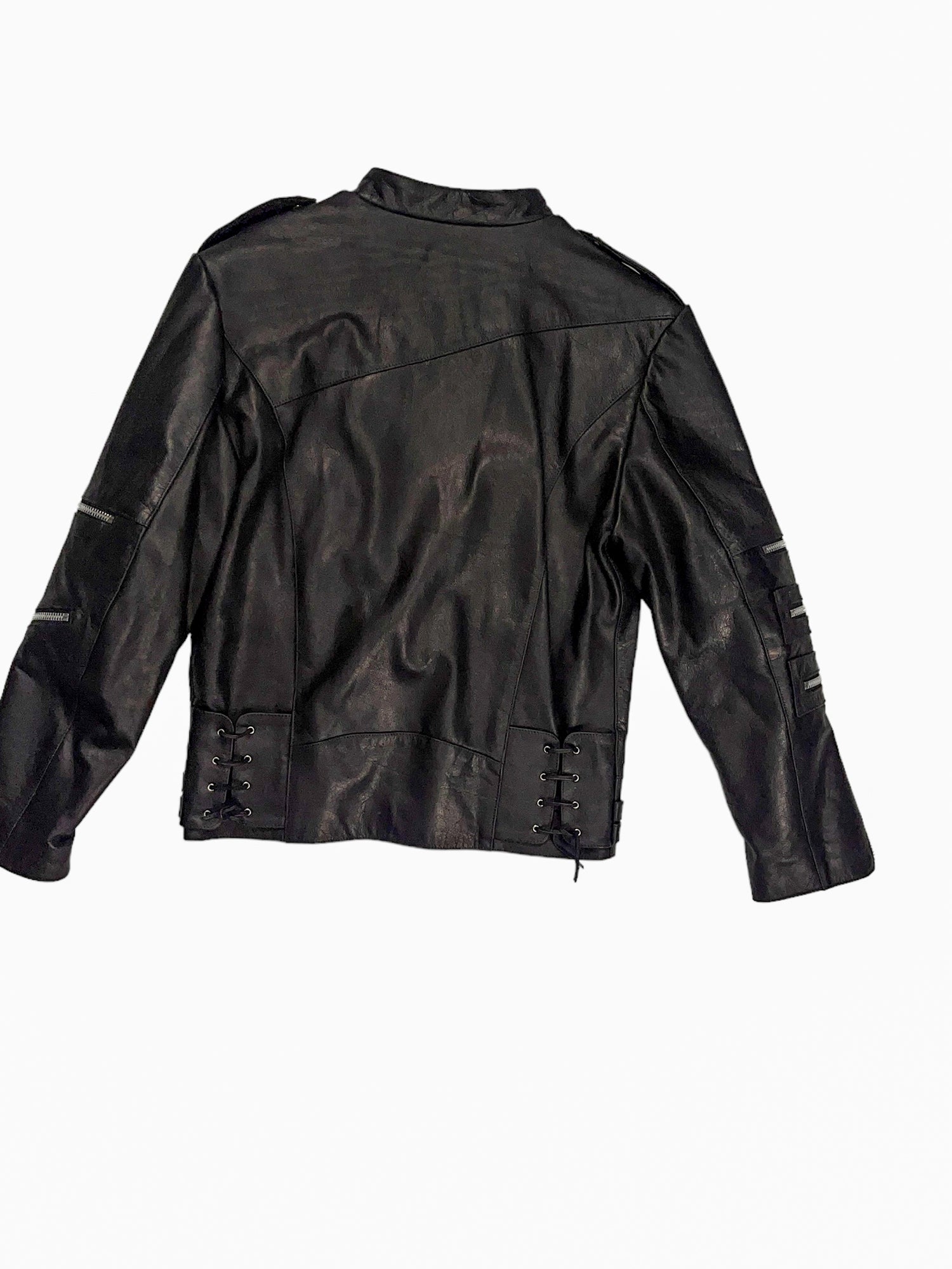 Nominal London Black Leather Biker Jacket - Masculine Style