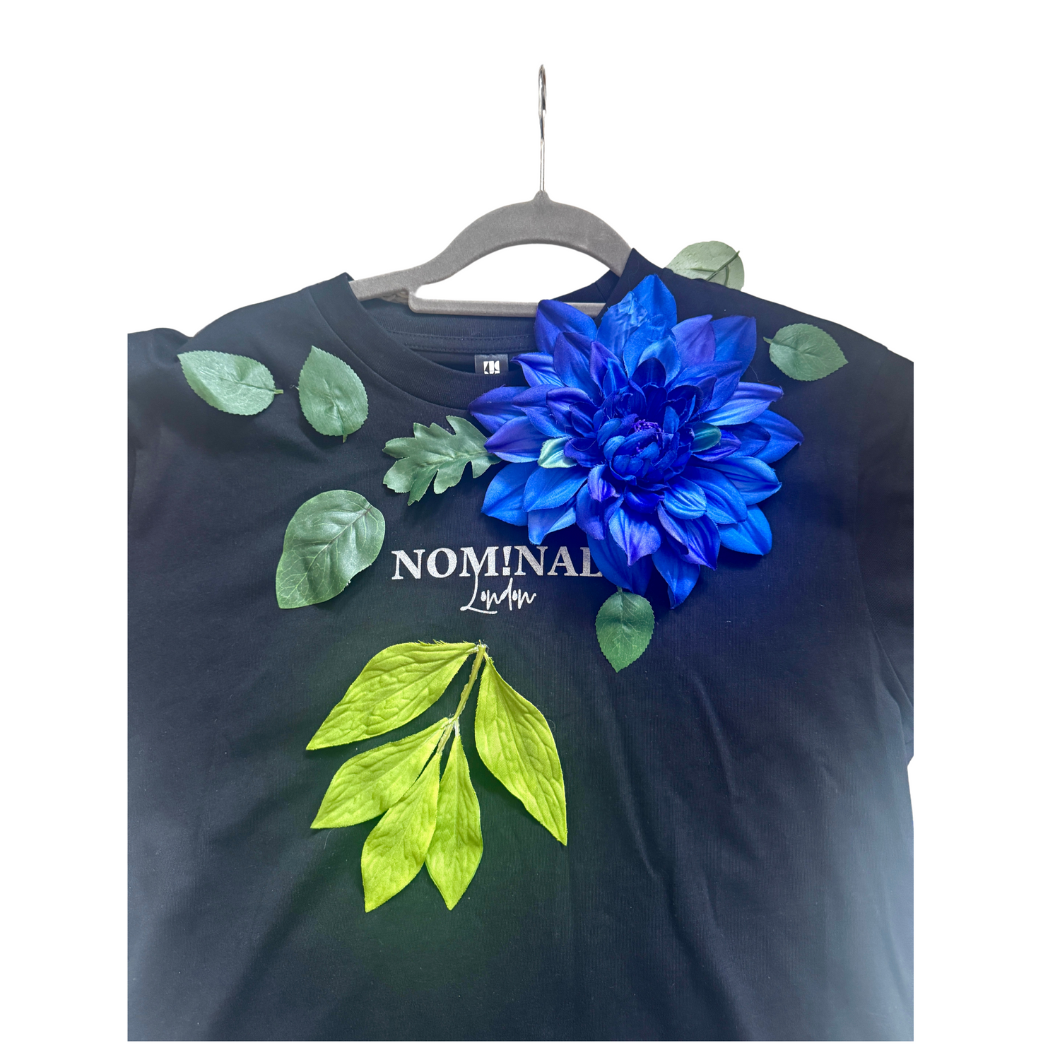 Flowering Nominal Tshirt Black - Original Art Work by Yan Skates- Sustainably upcycled
