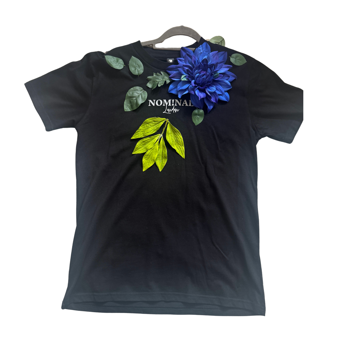Flowering Nominal Tshirt Black - Original Art Work by Yan Skates- Sustainably upcycled