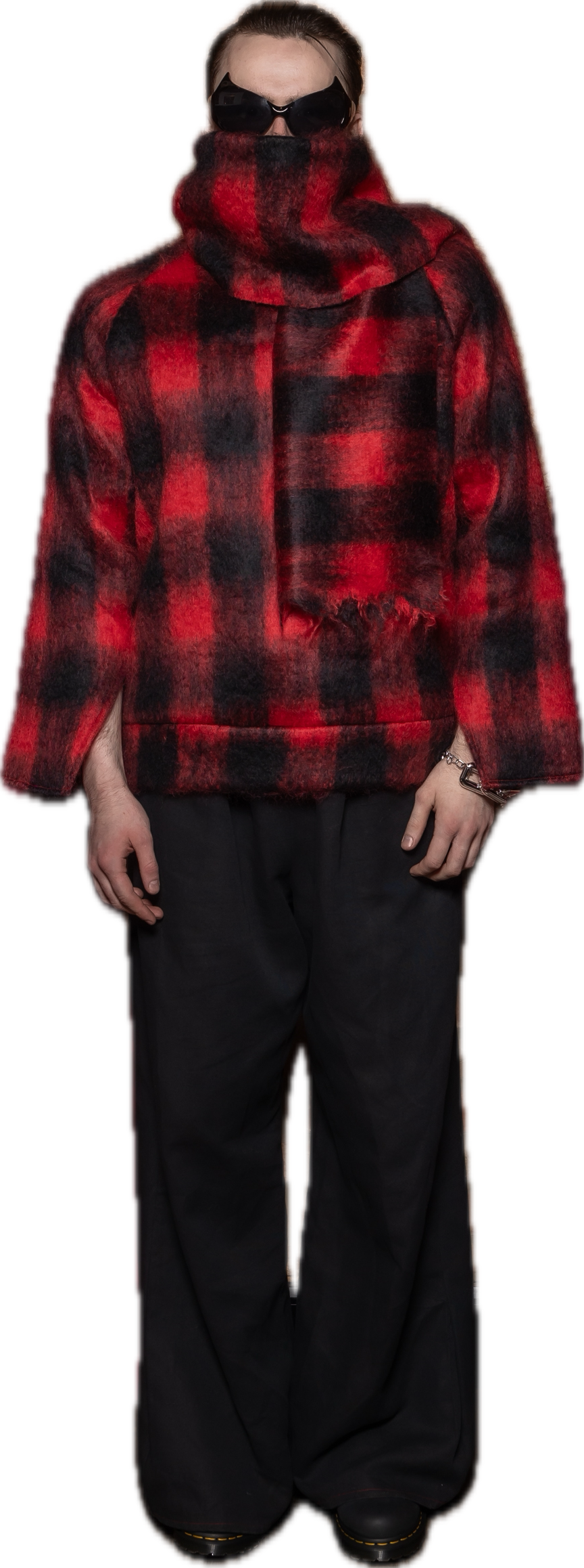 Red mohair Raglan Jumper