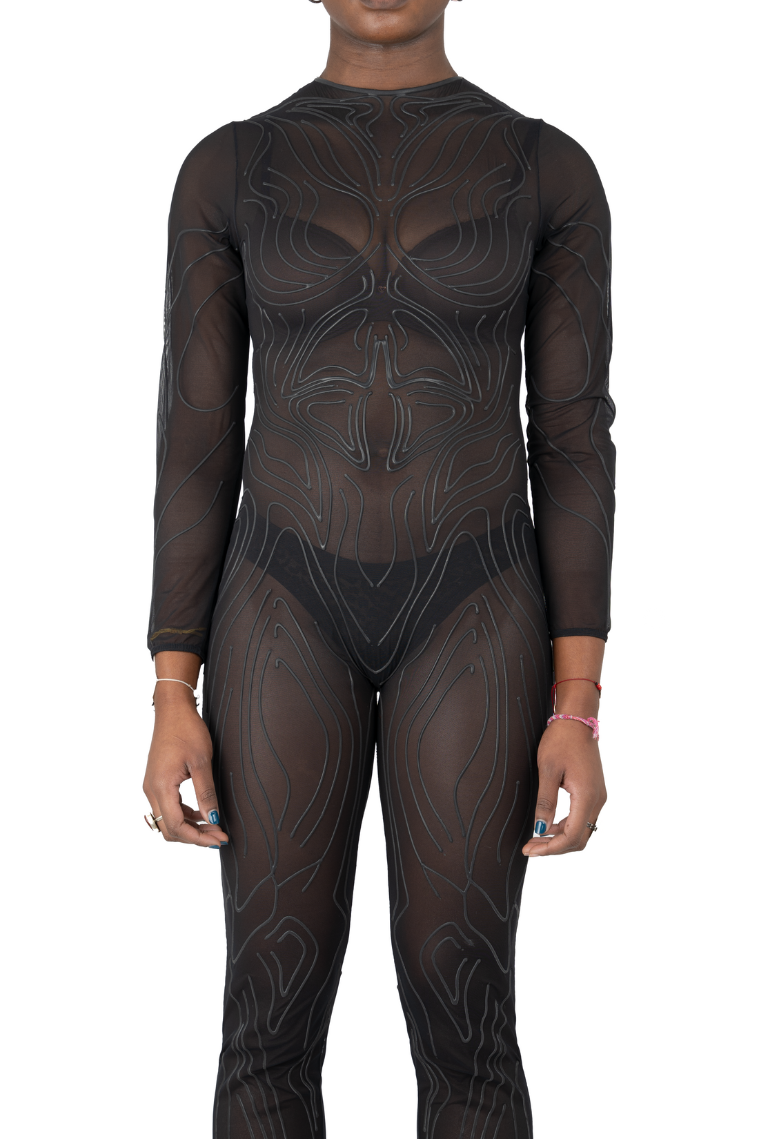 3D Latex Catsuit Black