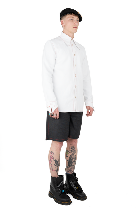 School Shirt  White - Nominal School Of Defiance - Masculine Styling