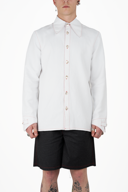 School Shirt  White - Nominal School Of Defiance - Masculine Styling