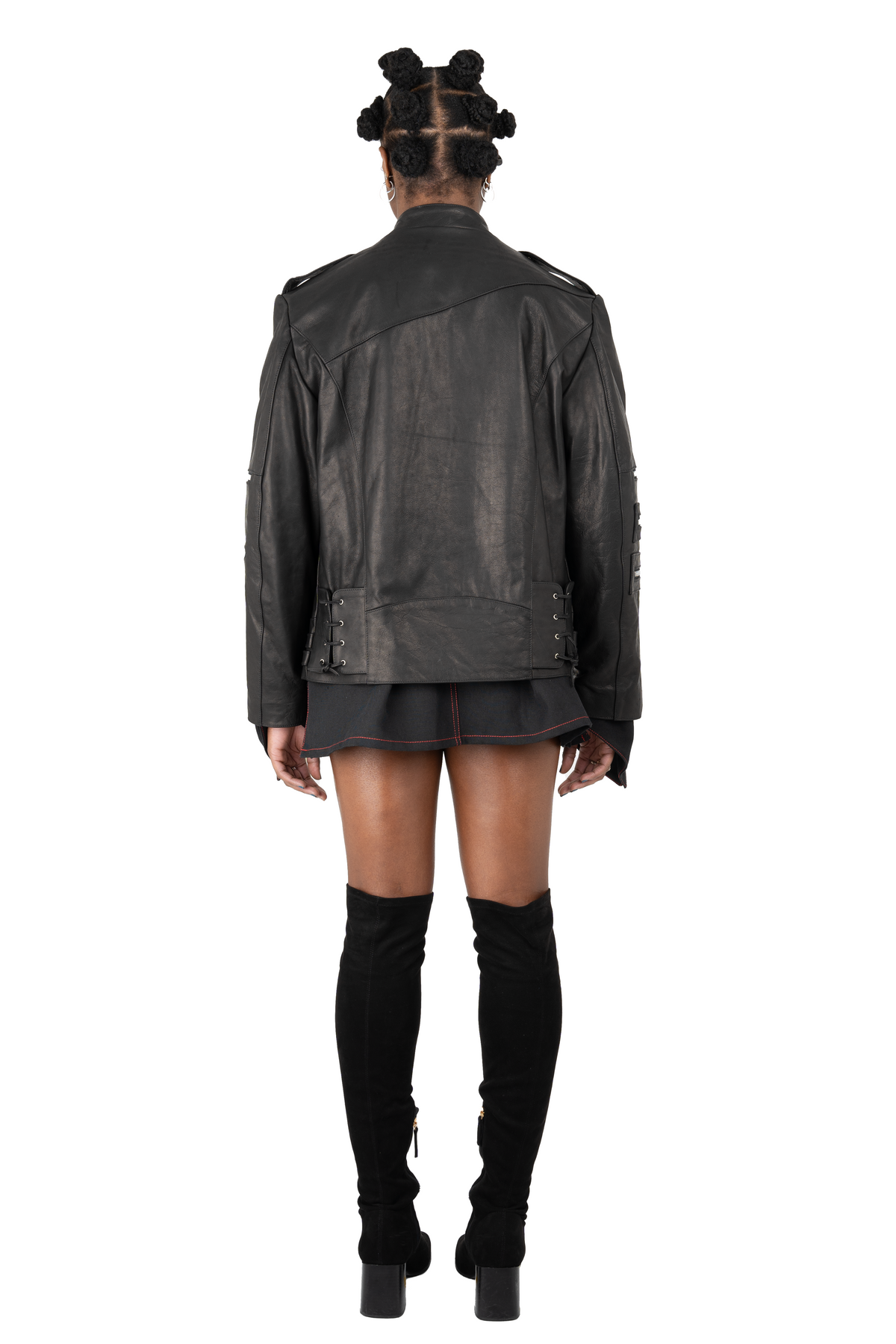 Mick Black Leather Biker Jacket