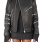 Mick Black Leather Biker Jacket