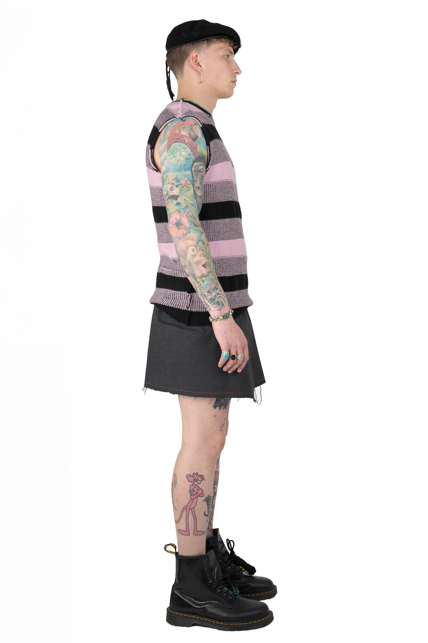 Knitted School Vest - Pink - The Nominal School of Defiance - Masculine Styling (Copy)