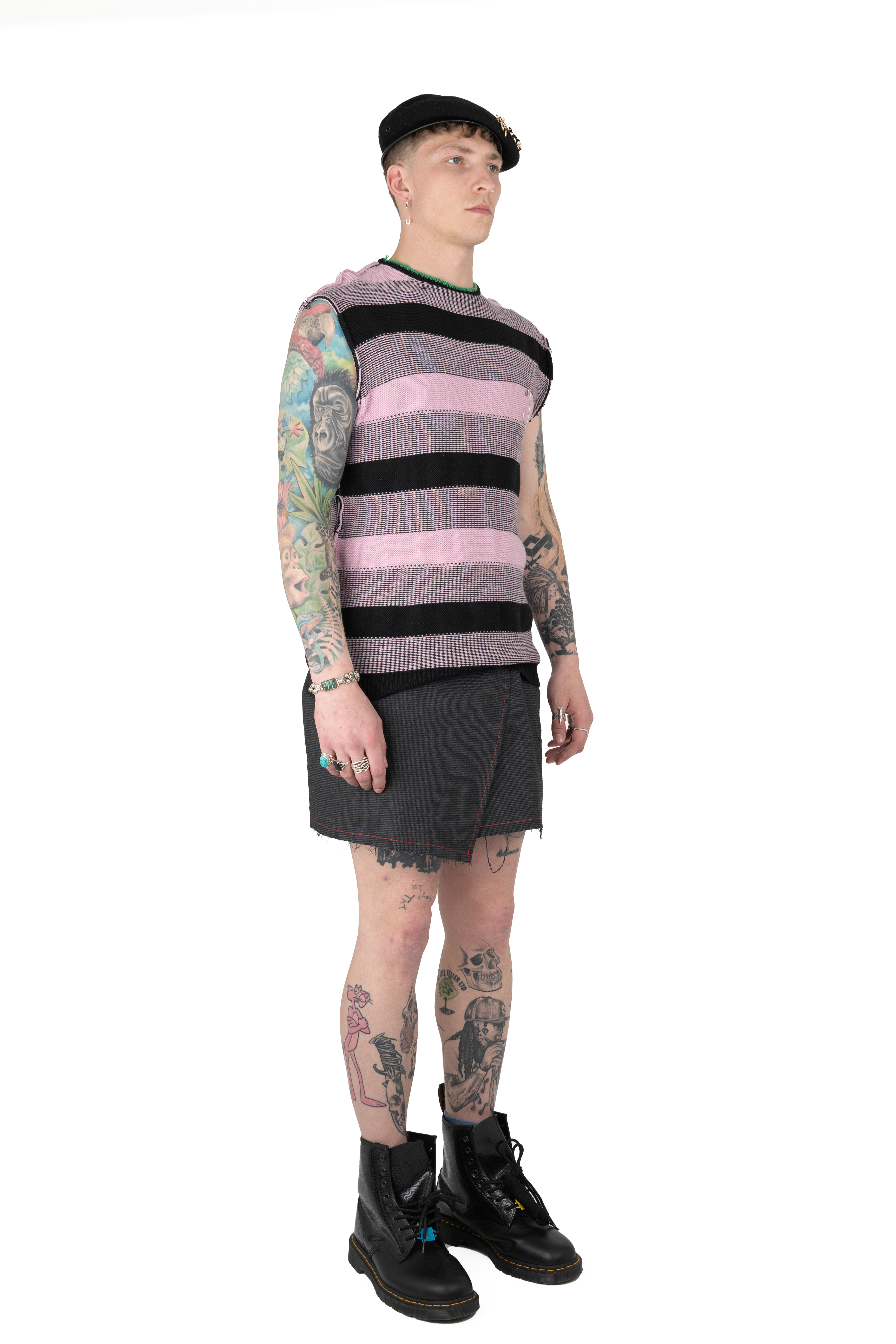 Knitted School Vest - Pink - The Nominal School of Defiance - Masculine Styling (Copy)