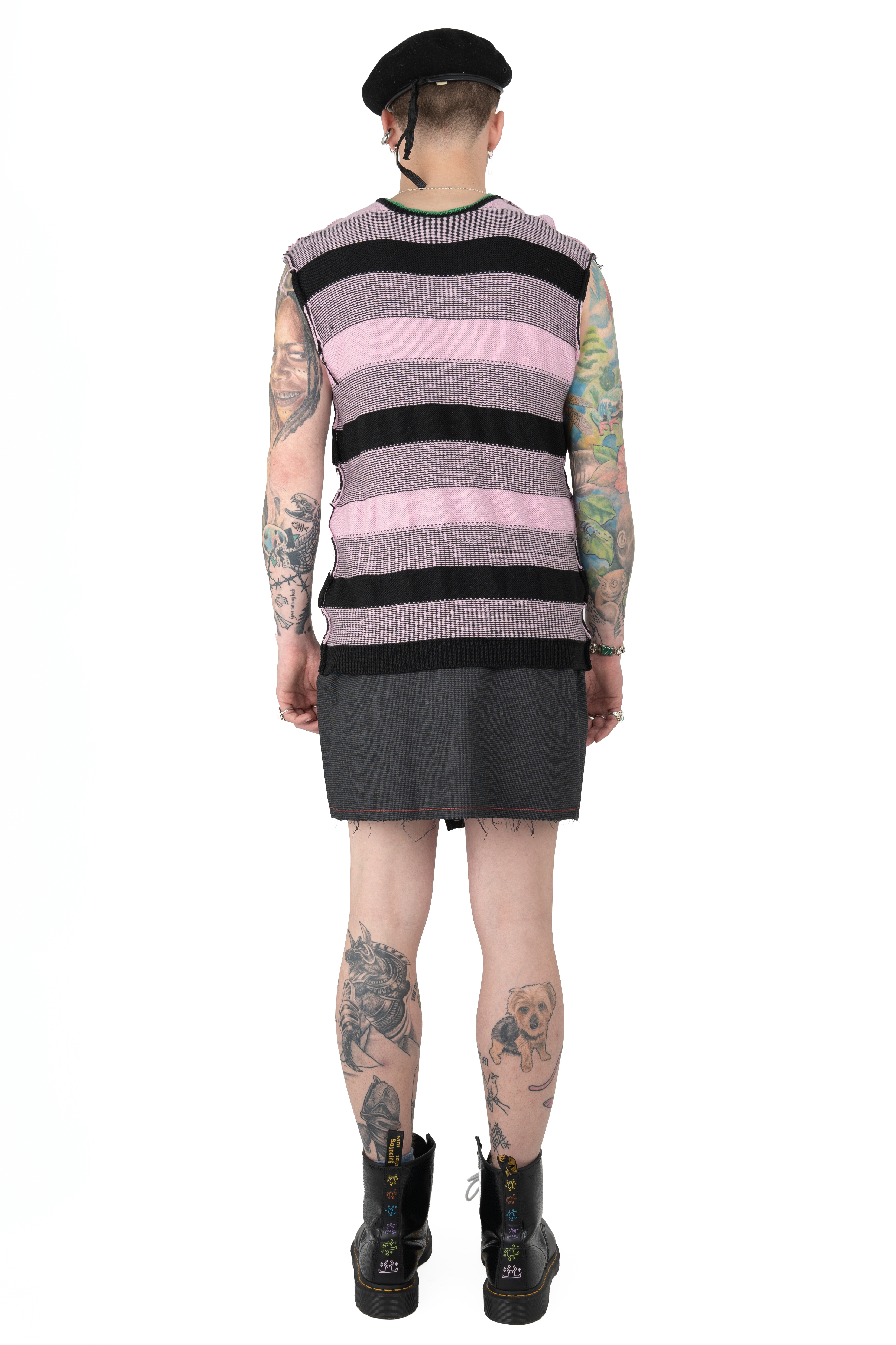 Knitted School Vest - Pink - The Nominal School of Defiance - Masculine Styling (Copy)