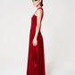 Nadia Dress, Stretch Velvet Long, Simple