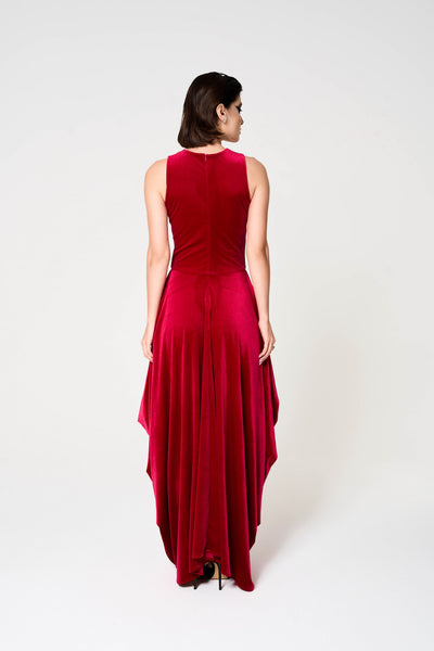 Nadia Dress, Stretch Velvet Long, Simple