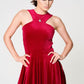 Nadia Dress, Stretch Velvet Long, Simple
