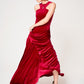 Nadia Dress, Stretch Velvet Long, Simple