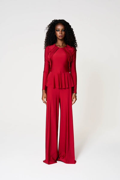 Layla Jump Suit, Stretch Jersey, Long Sleves