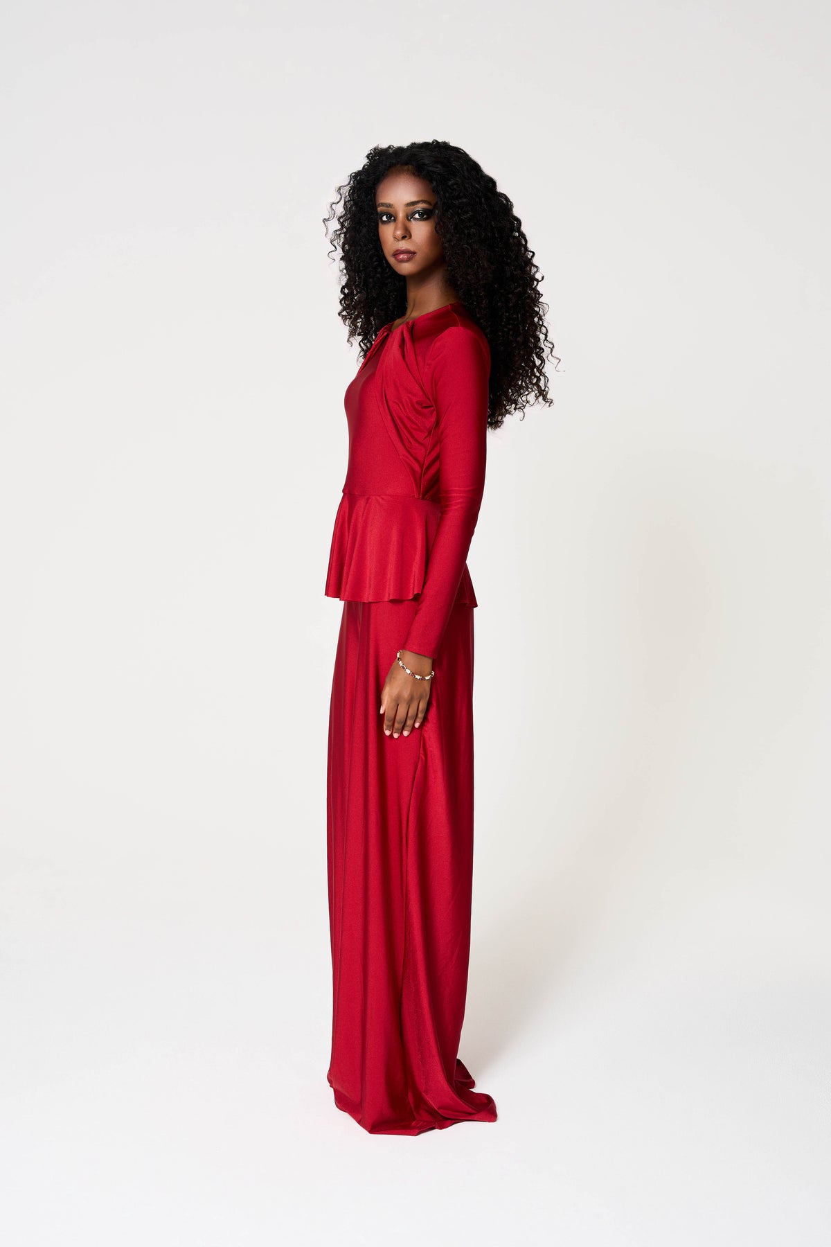 Layla Jump Suit, Stretch Jersey, Long Sleves