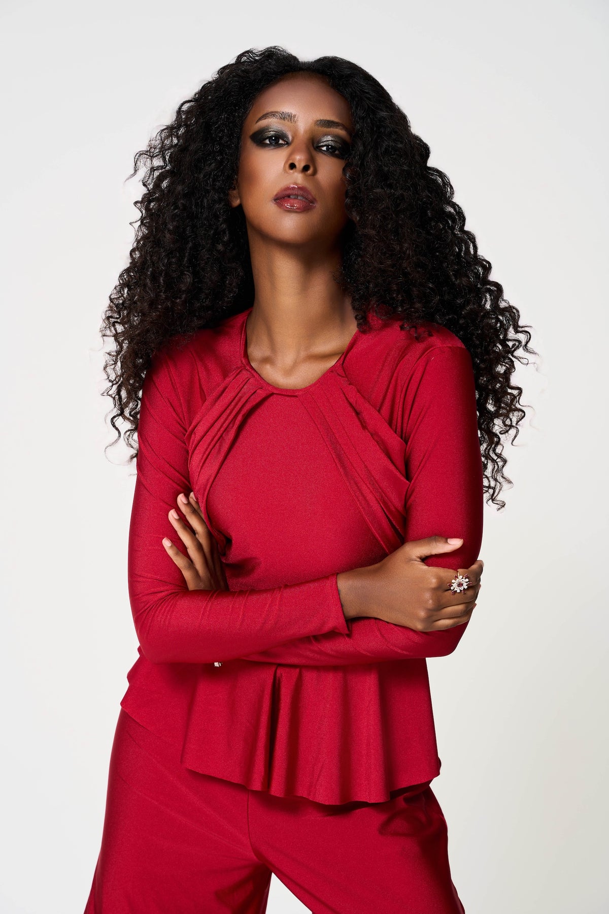 Layla Jump Suit, Stretch Jersey, Long Sleves