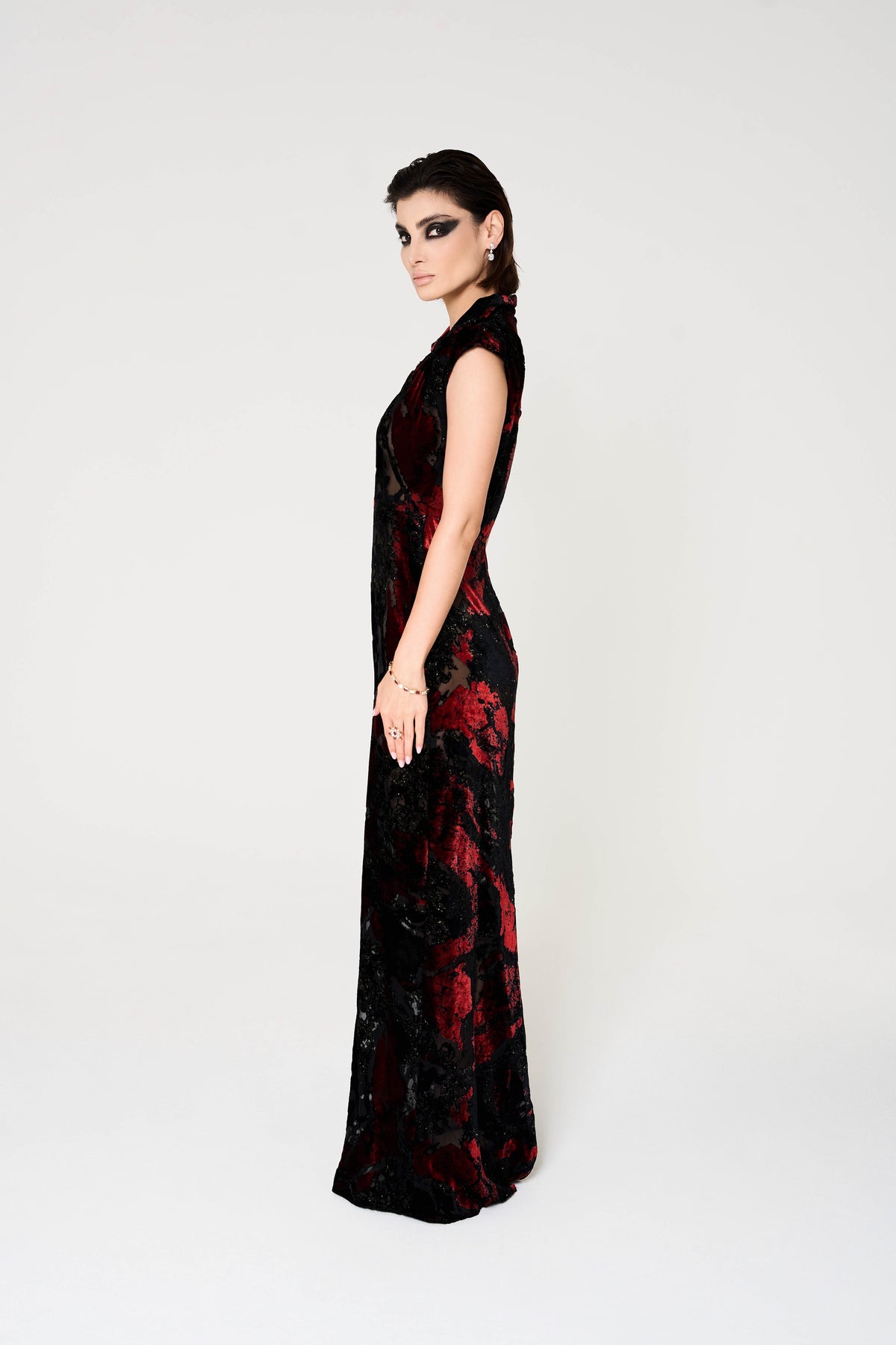 Grace Dress Devore Velvet Long