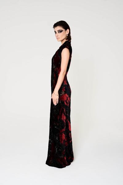 Grace Dress Devore Velvet Long