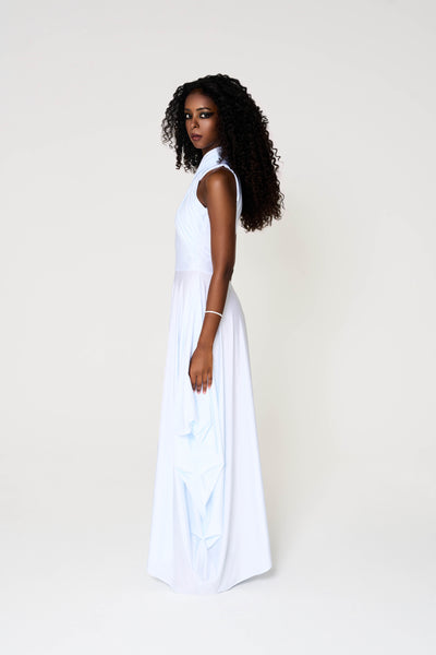 Nadia Dress, Stretch Jersey Long, Front Wrap