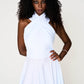 Nadia Dress, Stretch Jersey Long, Front Wrap