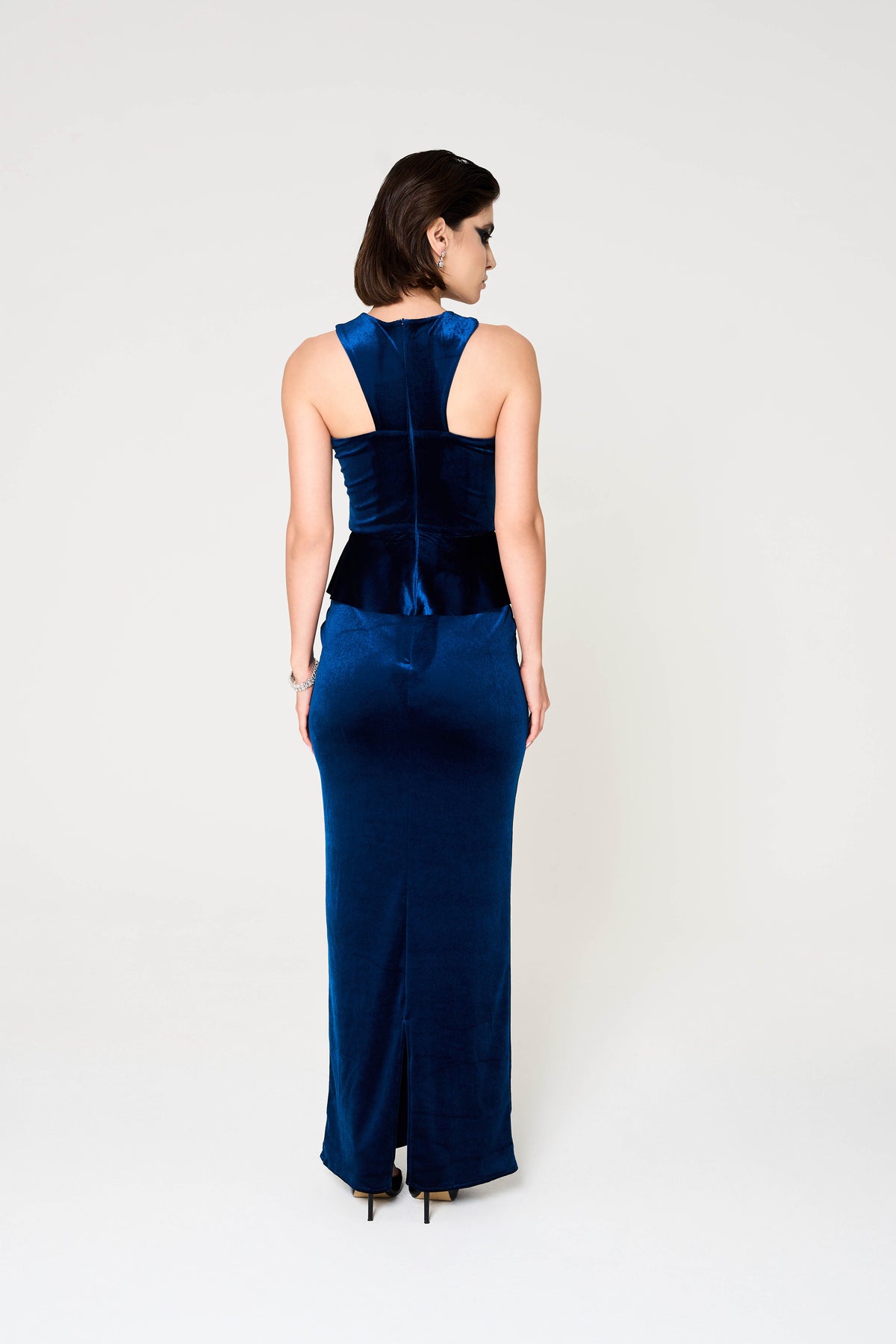 Iryna Dress, Stretch Velvet Long