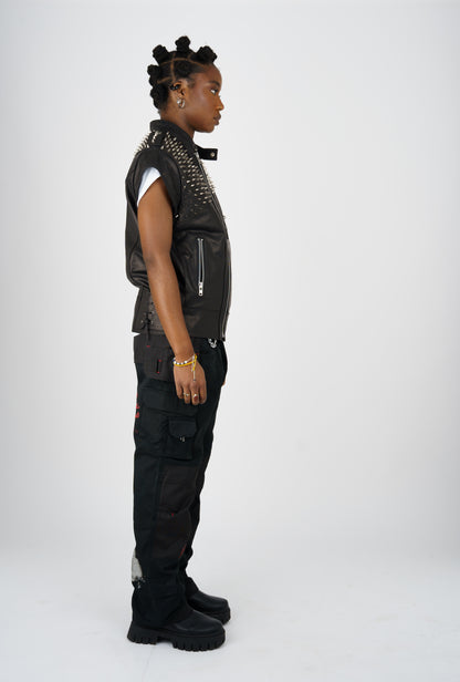 Nominal London Leather Studded Biker Vest - Femine Style