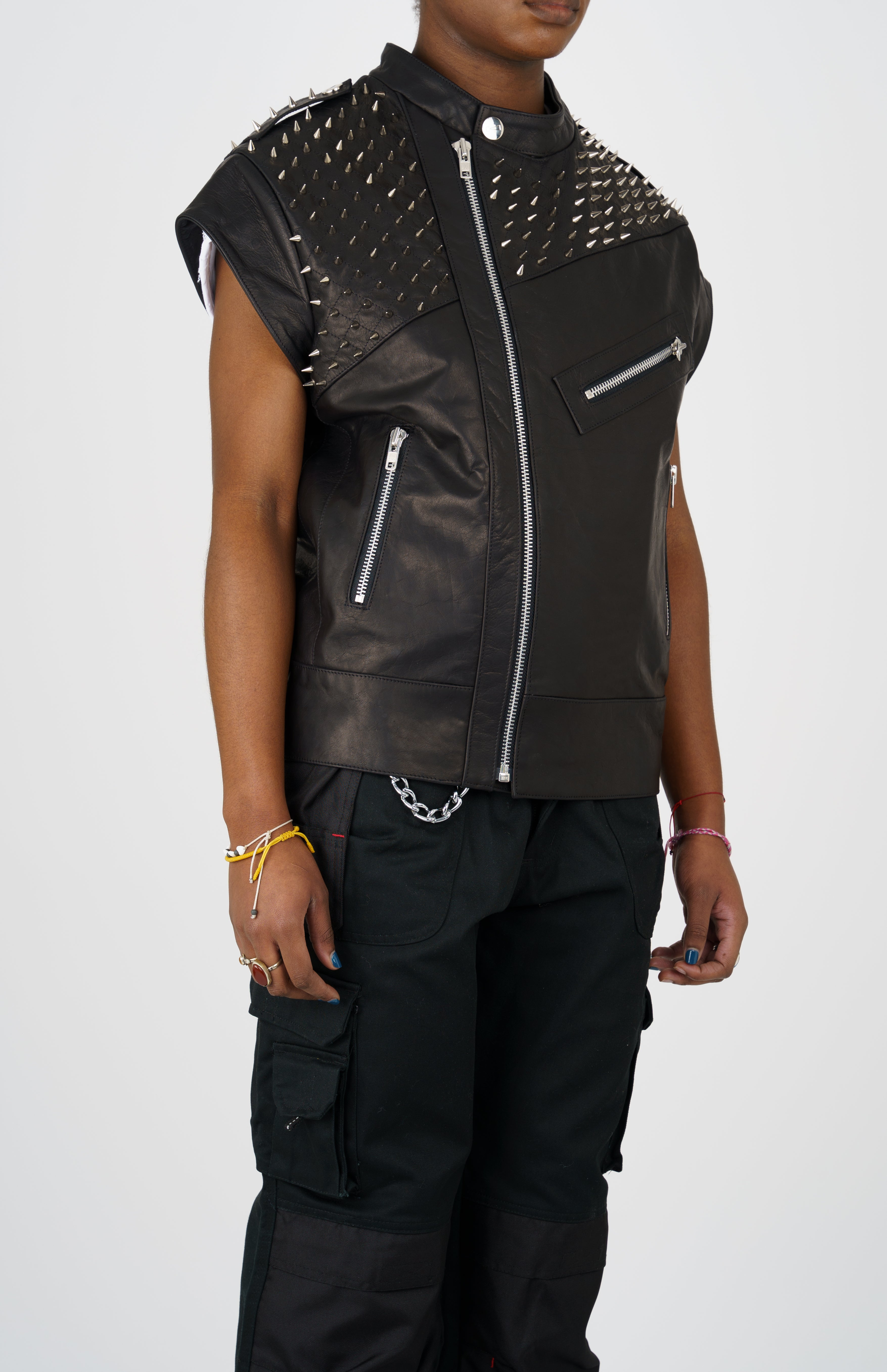 Nominal London Studded Biker Vest