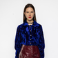Allegra - Velvet Blouse Blue