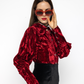 Allegra - Velvet Blouse Red