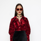 Allegra - Velvet Blouse Red